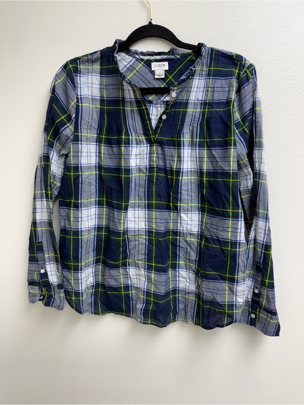 J. Crew Women’s Navy White Green Blouse